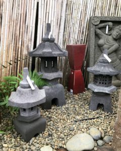 Japanese lanterns in display pagoda